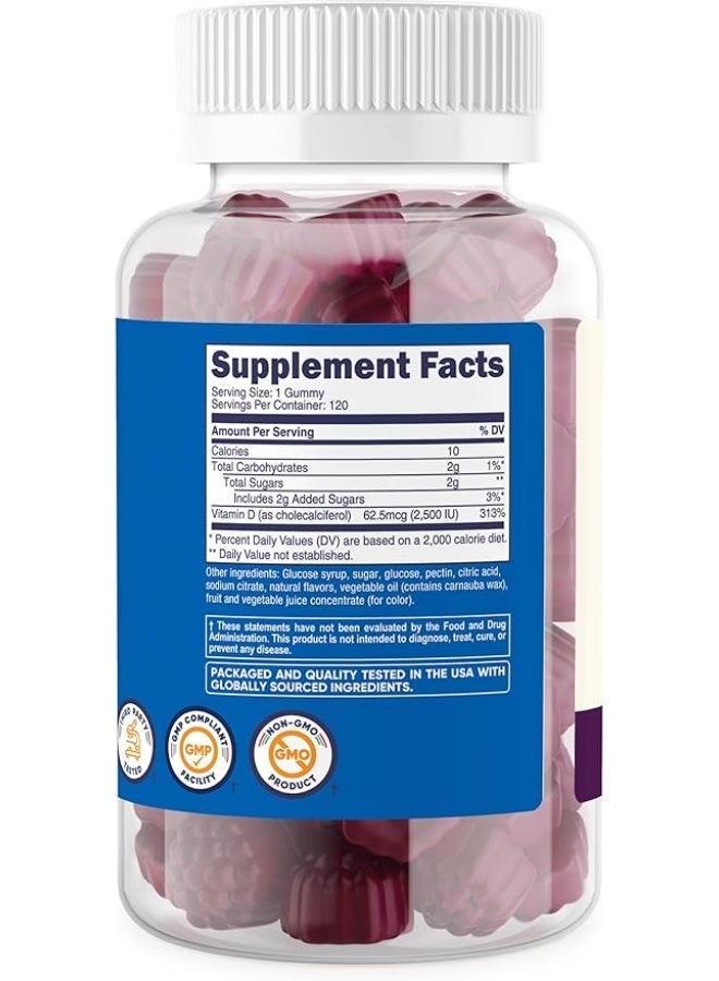 نوتريكوست، للأطفال، فيتامين د3، للأعمار من 4 سنوات فما فوق، بنكهة التوت المشكل، 62.5 ميكروغرام (2500 وحدة دولية)، 120 قطعة حلوى - Image 2