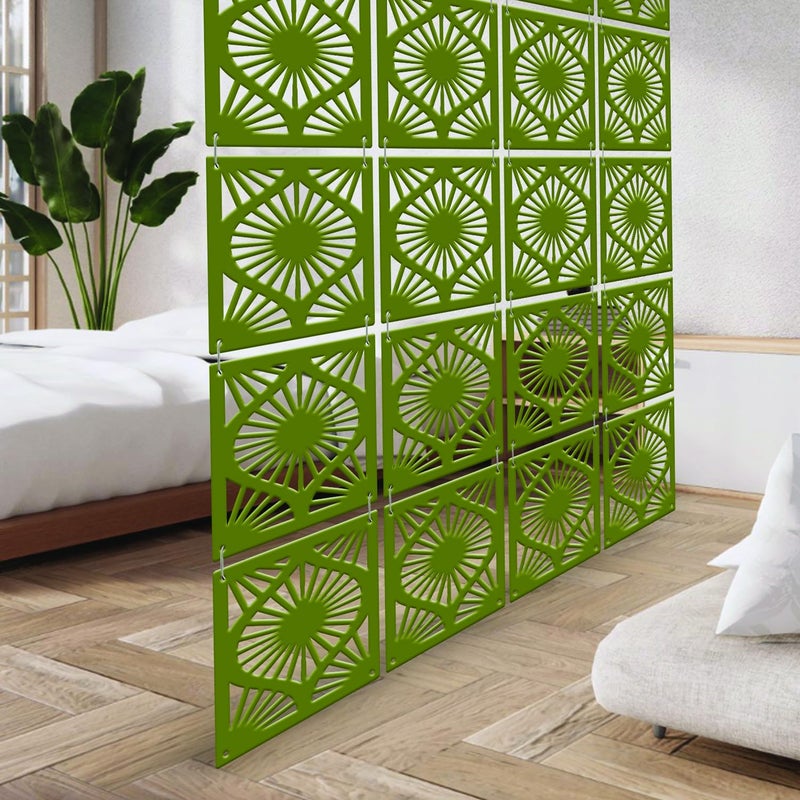 Olive Tree Olive Tree 12Pcs Hanging Room Divider Panel Modern Hanging Screen Partition for Home Decoration Living Room 115 x 115 12 PanelsOTD9083  - Image 2