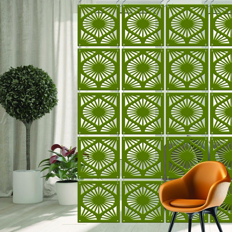 Olive Tree Olive Tree 12Pcs Hanging Room Divider Panel Modern Hanging Screen Partition for Home Decoration Living Room 115 x 115 12 PanelsOTD9083  - Image 1