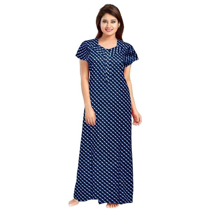 Vlazom Women's Cotton Nightgown – Pack of 4 Printed Maxi Nighties | Ankle Length Night Dress | Free Size Sleepwear (Option-15, Free Size) - Image 5