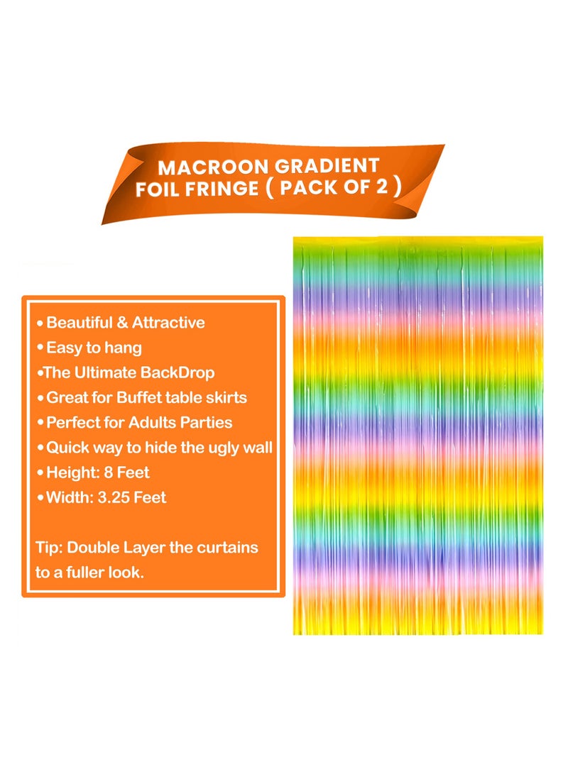 KASTWAVE Rainbow Foil Fringe Curtain, 6.4x8 Feet, 2 Pack Colorful Rainbow Metallic Curtain for Rainbow Paste, Party Decorations, Baby Birthday Bachelorette Party Decorations - Image 3
