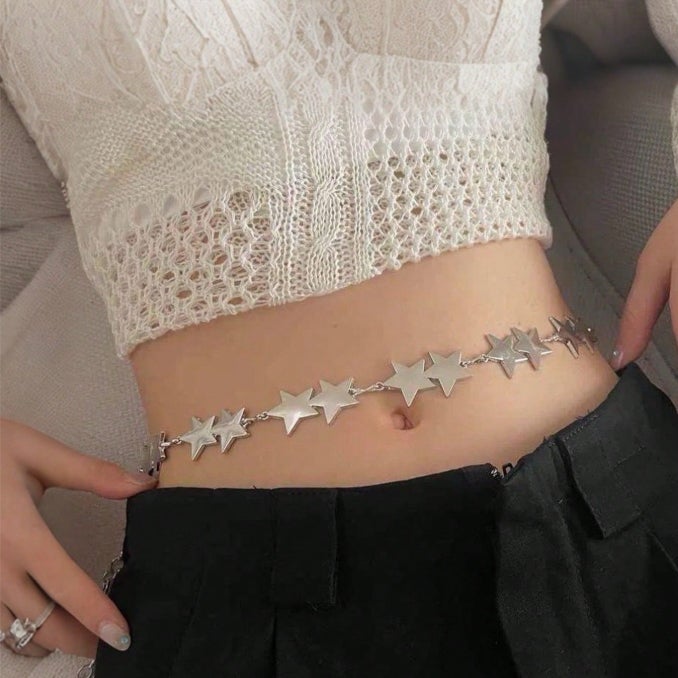 حزام وسط معدن فضي حريمي - Image 1