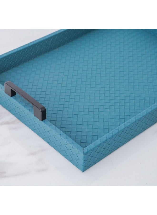 DANUBE HOME Serengeti Tray Decorative Serving Tray for Coffee Tea and Food Perfect for Bar Living Room Dining Table Blue 40.5X30.5X7Cm  - Image 3