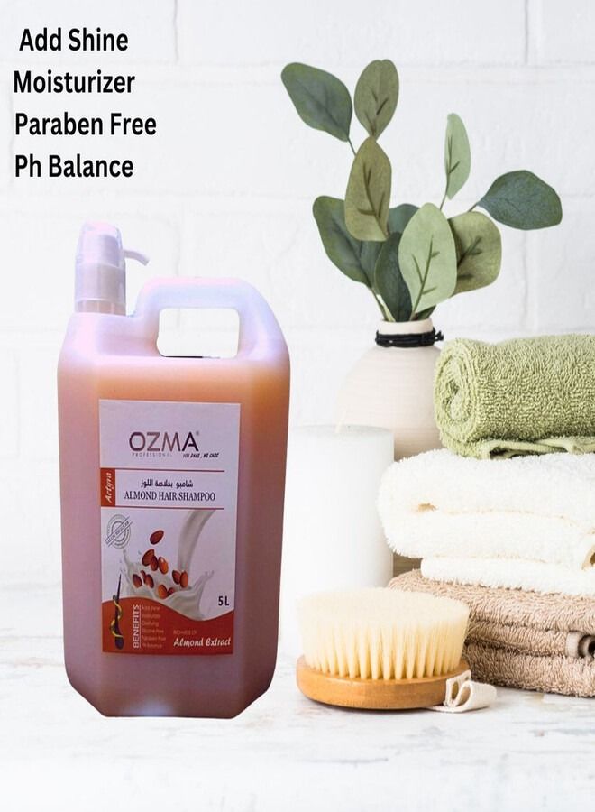 OZMA PROFESSIONAL OZMA Moisturizing Hair Shampoo Improved Formula | Cleansing and Energizing | For ALL Types Of Hair | Almond Extract 5L - Image 3