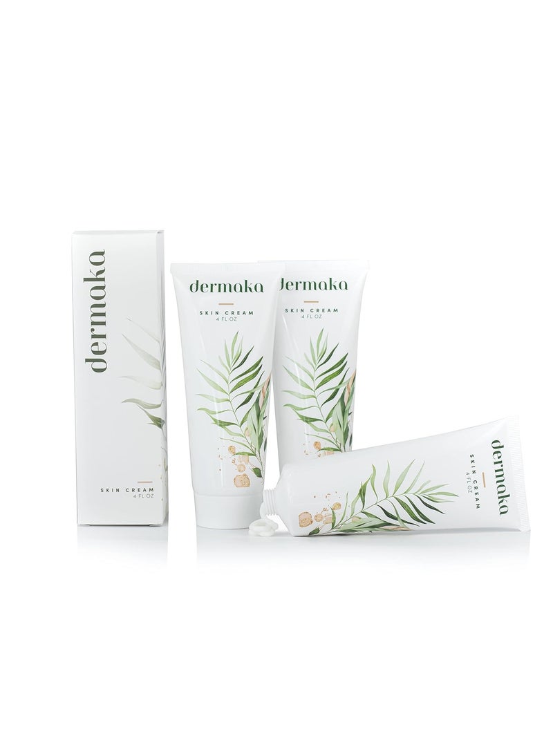 Dermaka All-Natural Cream 4 oz – 2 pack Moisturizing Lotion with Arnica, Green Tea, Chamomile & Vitamin E – Hydrating, Fast-Absorbing & Non-Greasy Formula for Healthy-Looking Skin