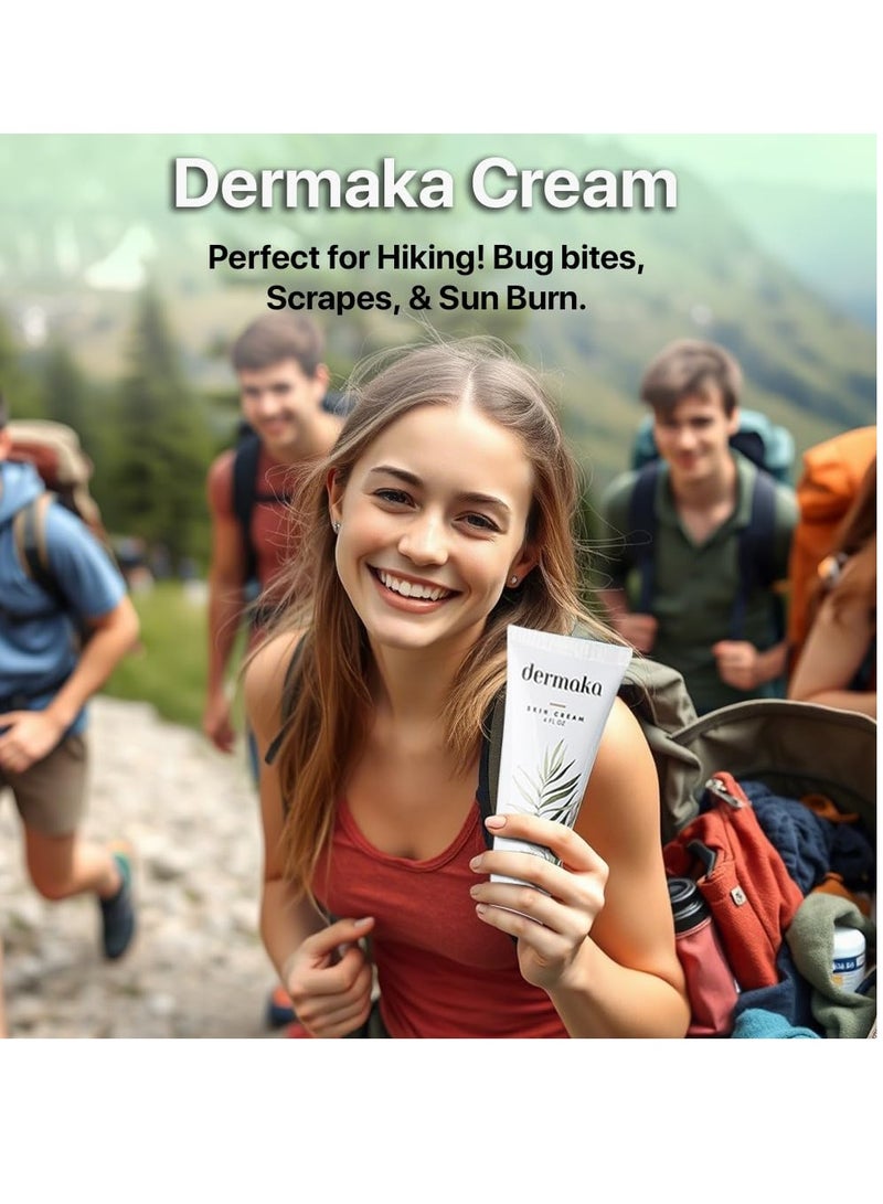 Dermaka All-Natural Cream 4 oz – 2 pack Moisturizing Lotion with Arnica, Green Tea, Chamomile & Vitamin E – Hydrating, Fast-Absorbing & Non-Greasy Formula for Healthy-Looking Skin