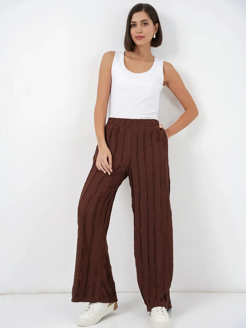 BIG DART BDART Wide Leg Textured Pull-On Trousers