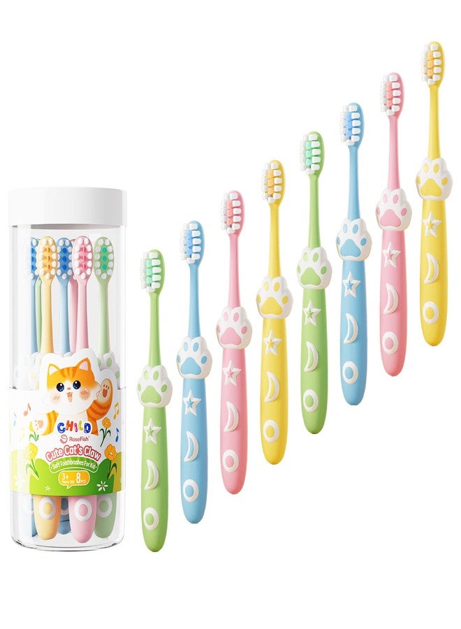 RoseFish 8 Pack Kids Toothbrushes Extra Soft Toddler Toothbrush 2-8 Years Children Manual Toothbrushes for Clean Teeth Cute Kid Toothbrushes Make Your Toddler Love Brushing Teeth - Image 1