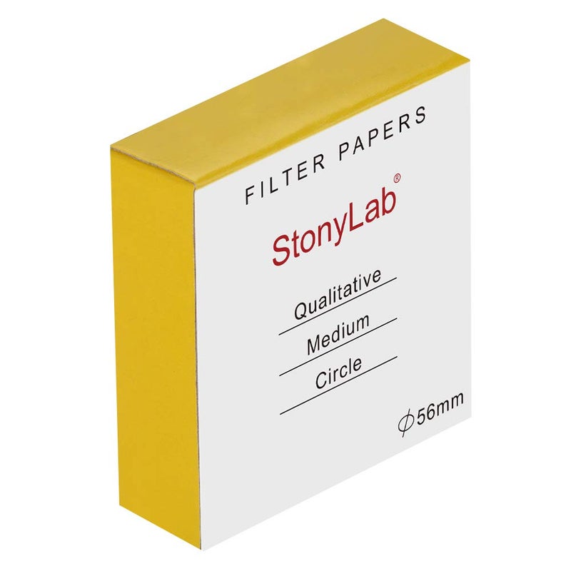 stonylab Qualitative Filter Paper Circles, 56mm Diameter Cellulose Filter Paper with 20 Micron Particle Retention Medium Filtration Speed, Pack of 100 - Image 1