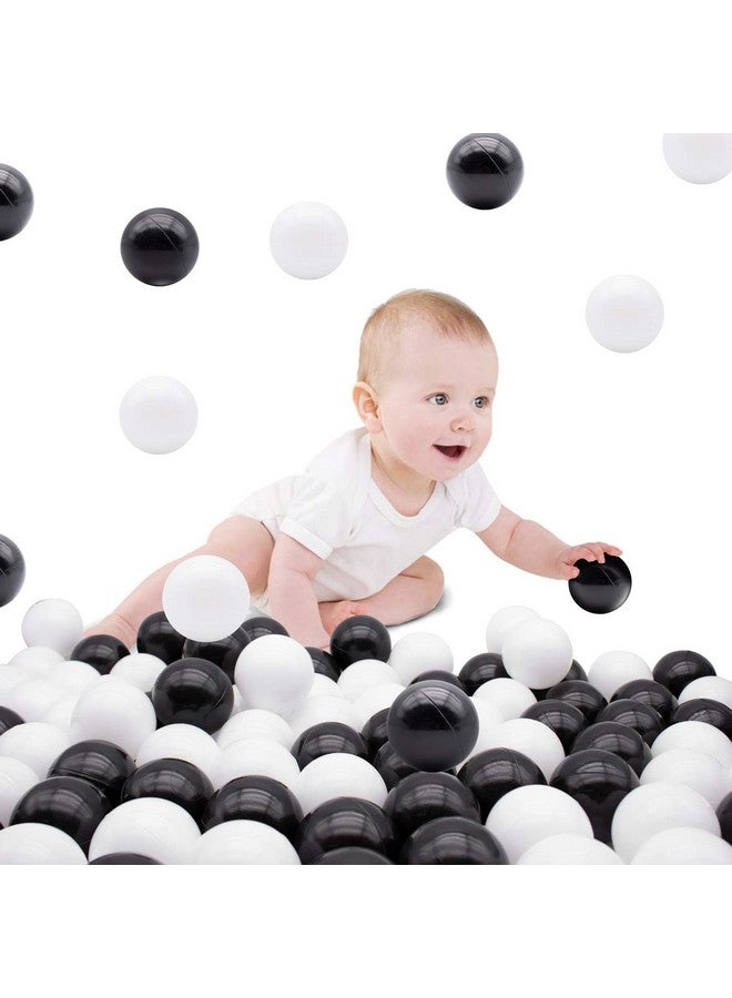TRENDBOX 100 Ocean Ball (Ship From Usa) For Babies Kids Children Soft Ball Birthday Parties Events Playground Games Pool Black White - Image 1