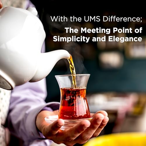 ums Turkish Tea Glass Set, Slim Waist Design and Thick Sole Prevent Tea From Getting Cold, Easy to Keep for 6 People, 6 Saucers, 6 Glasses, Useful Set (12 Pieces) - Image 3