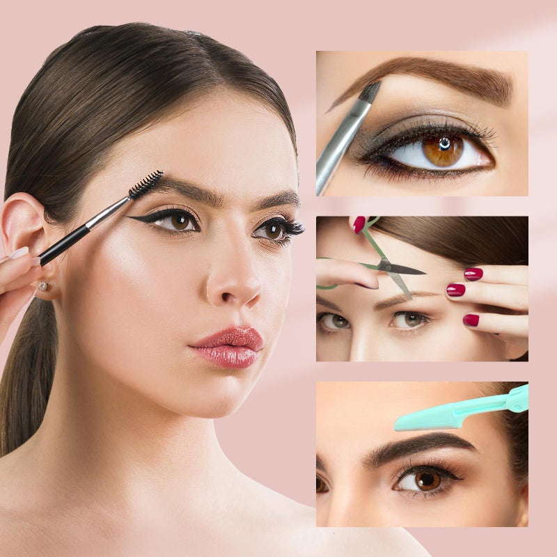 SWEET VIEW 7pcs Eyebrow Tweezers Kit for Women Precision Plucker with Brow Scissors & Razor & Spoolie for Facial, Chin, Brow, Splinter and Ingrown Hair - Image 4