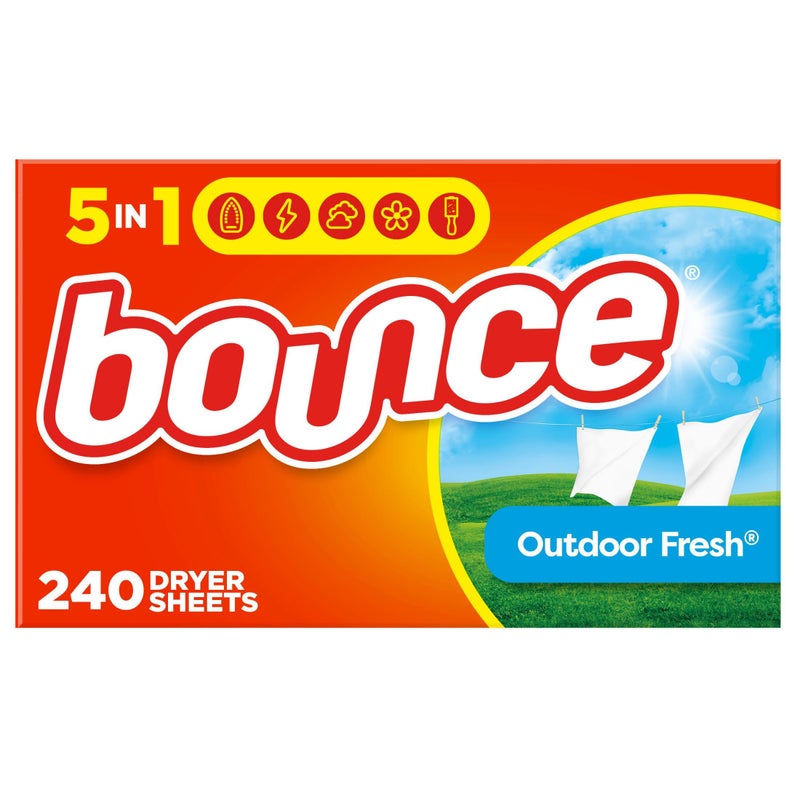 Bounce Fabric Softener Sheets, Outdoor Fresh Scent, 240 Count - Image 1