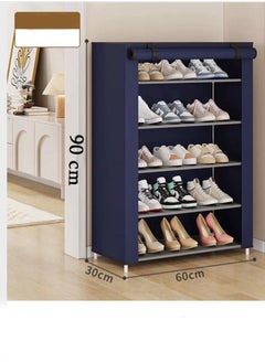 YOMA Shoe Rack 5 Shelves With Stainless Steel Frame( blue )  - Image 1
