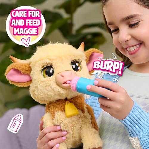 Just Play FurReal Maggie The Feed & Follow Cow, 11 Inch Interactive Highland Mini Cow, for Boys and Girls, Ages 4 and up - Image 5