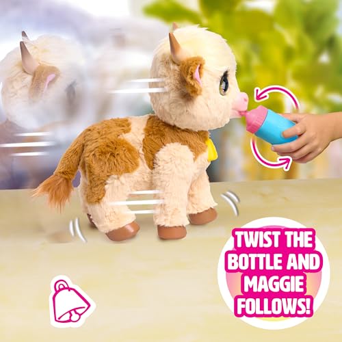 Just Play FurReal Maggie The Feed & Follow Cow, 11 Inch Interactive Highland Mini Cow, for Boys and Girls, Ages 4 and up - Image 3