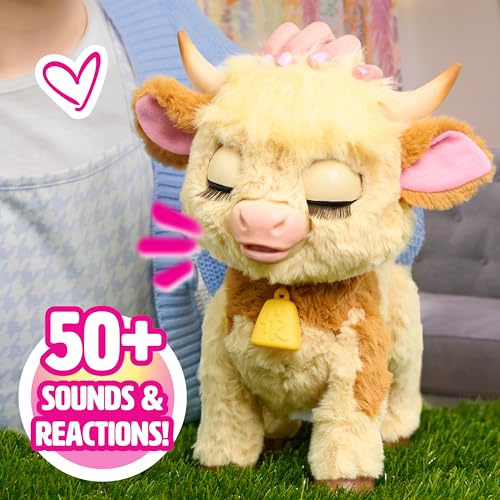 Just Play FurReal Maggie The Feed & Follow Cow, 11 Inch Interactive Highland Mini Cow, for Boys and Girls, Ages 4 and up - Image 2