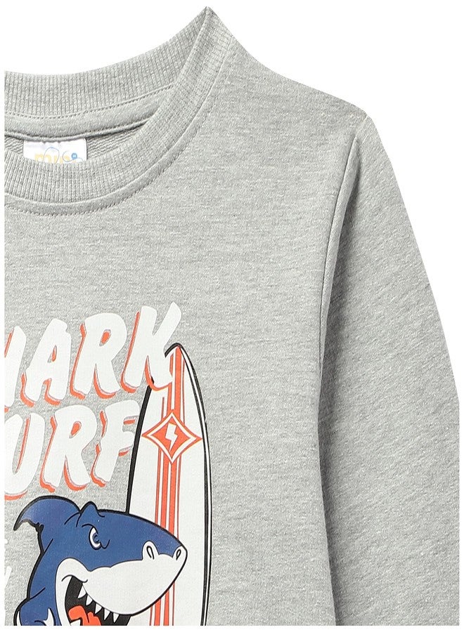 MINITATU Boy's Cotton Round Neck Sweatshirt (MT-3275J-AN_Grey Melange_5-6 Years) - Image 4