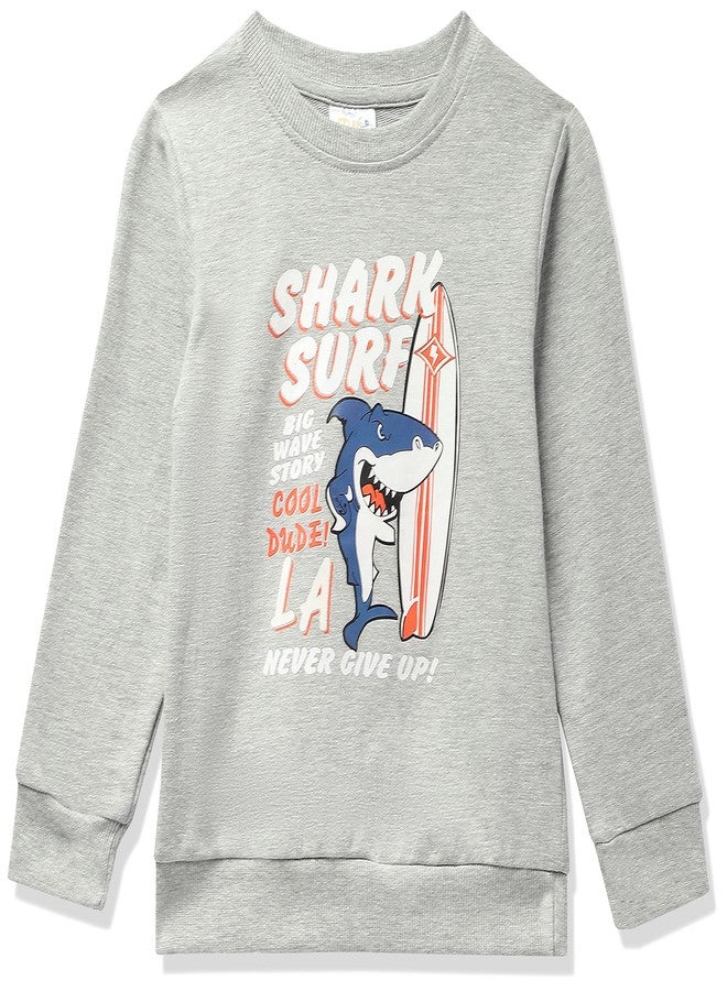 MINITATU Boy's Cotton Round Neck Sweatshirt (MT-3275J-AN_Grey Melange_5-6 Years) - Image 1
