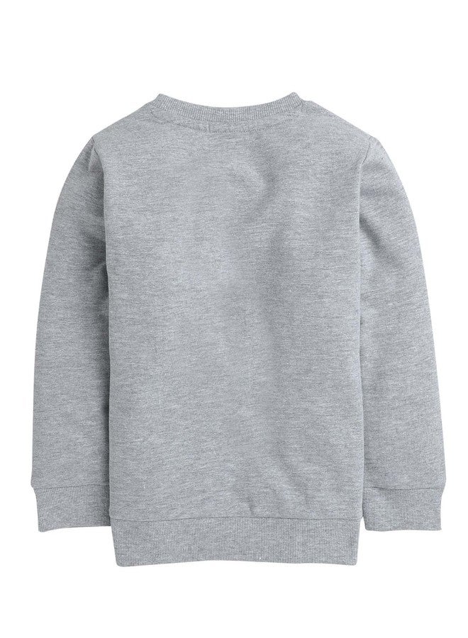 MINITATU Boy's Cotton Round Neck Sweatshirt (MT-3275J-AN_Grey Melange_5-6 Years) - Image 2