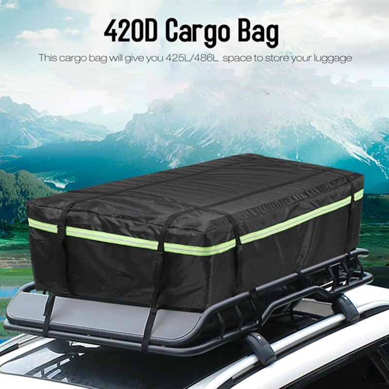 Pongnas 425L Car Roof Cargo Carrier, Watertight Bag with Night Reflective Strip, Universal Luggage Cube Bag for Travel, Camping (L) - Image 4