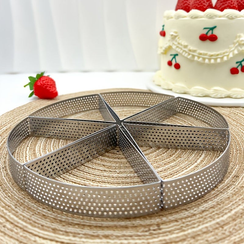 6Pcs Stainless Steel Fan Cookie Molds Set French Mousse Cakes Numbered Unnumbered - Image 1