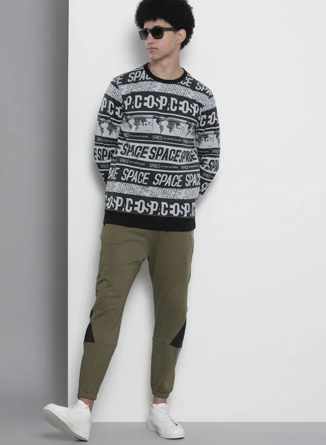 The Indian Garage Co  The Indian Garage Co Men Regular Fit Typographic Crew Neck Full Sleeves Sweatshirt  | Best Price UAE