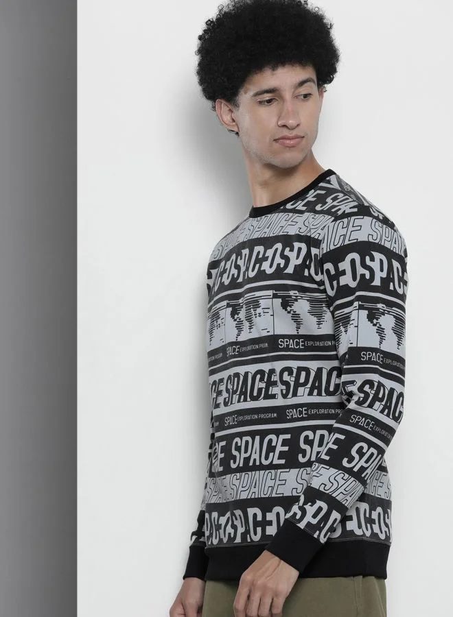 The Indian Garage Co  The Indian Garage Co Men Regular Fit Typographic Crew Neck Full Sleeves Sweatshirt  | Best Price UAE