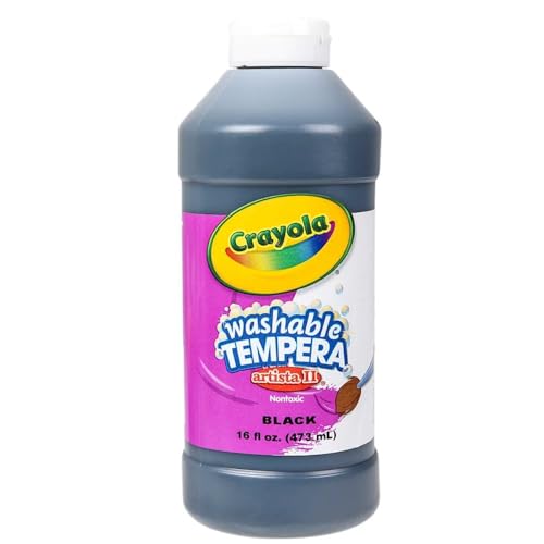 Crayola Artista II Washable Tempera Paint in Black, Painting Supplies, 16oz - Image 5