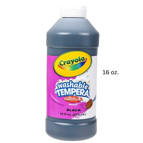 Crayola Artista II Washable Tempera Paint in Black, Painting Supplies, 16oz - Image 2