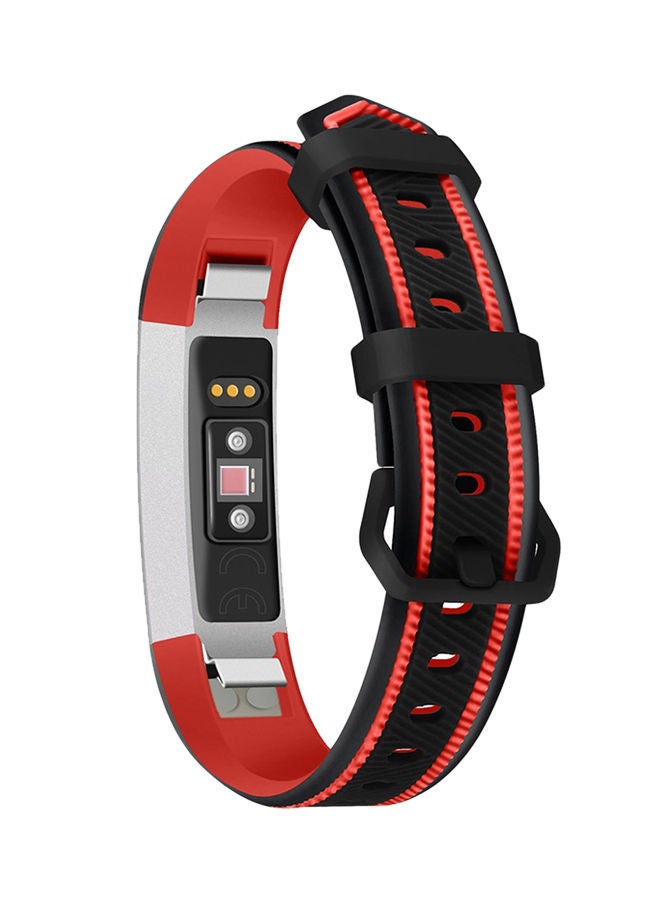 NIBEMINENT Adjustable Replacement Sport Strap For Fitbit Alta HR Black/Red  - Image 1