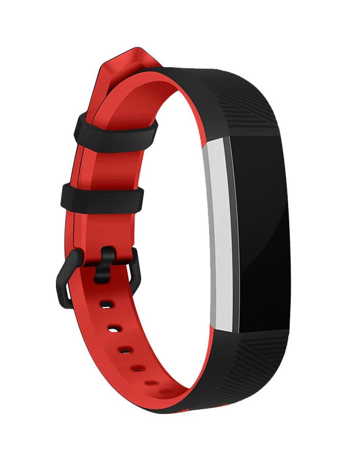 NIBEMINENT Adjustable Replacement Sport Strap For Fitbit Alta HR Black/Red  - Image 2