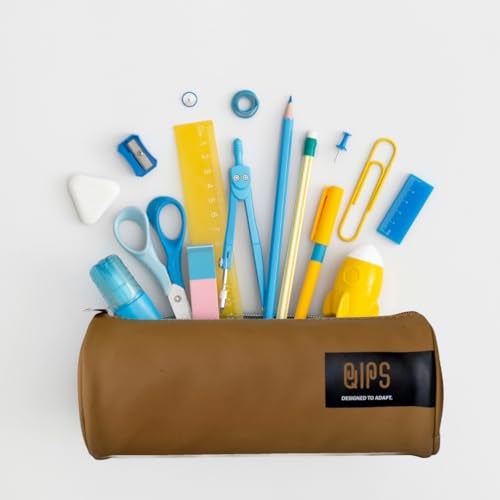 QIPS Pencil Pouch for Kids & Adults | Cylindrical PU Coated Zip Case | Stylish Stationery Bag for School, College & Office | Water-Resistant & Durable - Image 4