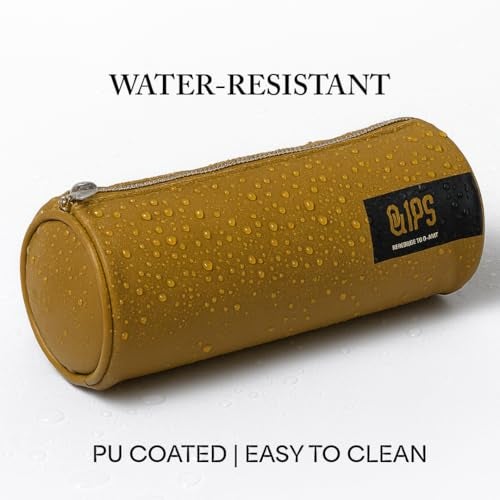 QIPS Pencil Pouch for Kids & Adults | Cylindrical PU Coated Zip Case | Stylish Stationery Bag for School, College & Office | Water-Resistant & Durable - Image 3