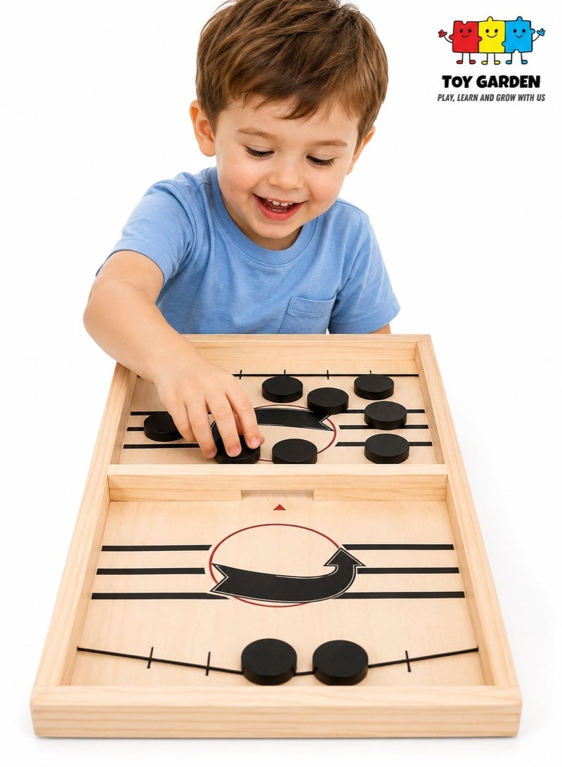 TOY GARDEN Hockey Board Game – Bounce Chess for Kids & Adults | Sling Puck Family Game for Ages 6+ | Fast & Fun Parent-Child Interactive Play - Image 2