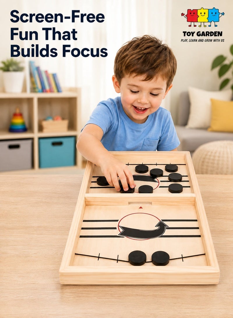 TOY GARDEN Hockey Board Game – Bounce Chess for Kids & Adults | Sling Puck Family Game for Ages 6+ | Fast & Fun Parent-Child Interactive Play - Image 1