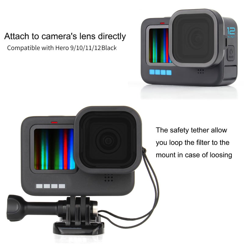 SOONSUN مجموعة فلاتر العدسة SOONSUN 4 قطع CPL ND8 ND16 ND32 لكاميرا GoPro Hero 12 11 10 9 بلاك، مجموعة فلاتر الحماية ذات الكثافة المحايدة والاستقطاب الدائري لملحقات Go Pro Hero 9/10/11/12 - Image 3