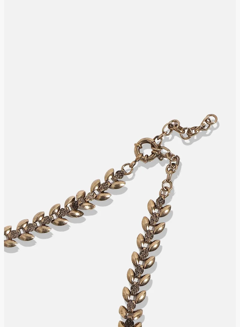 SOHI Gold Plated Designer Stone Party Necklace For Women