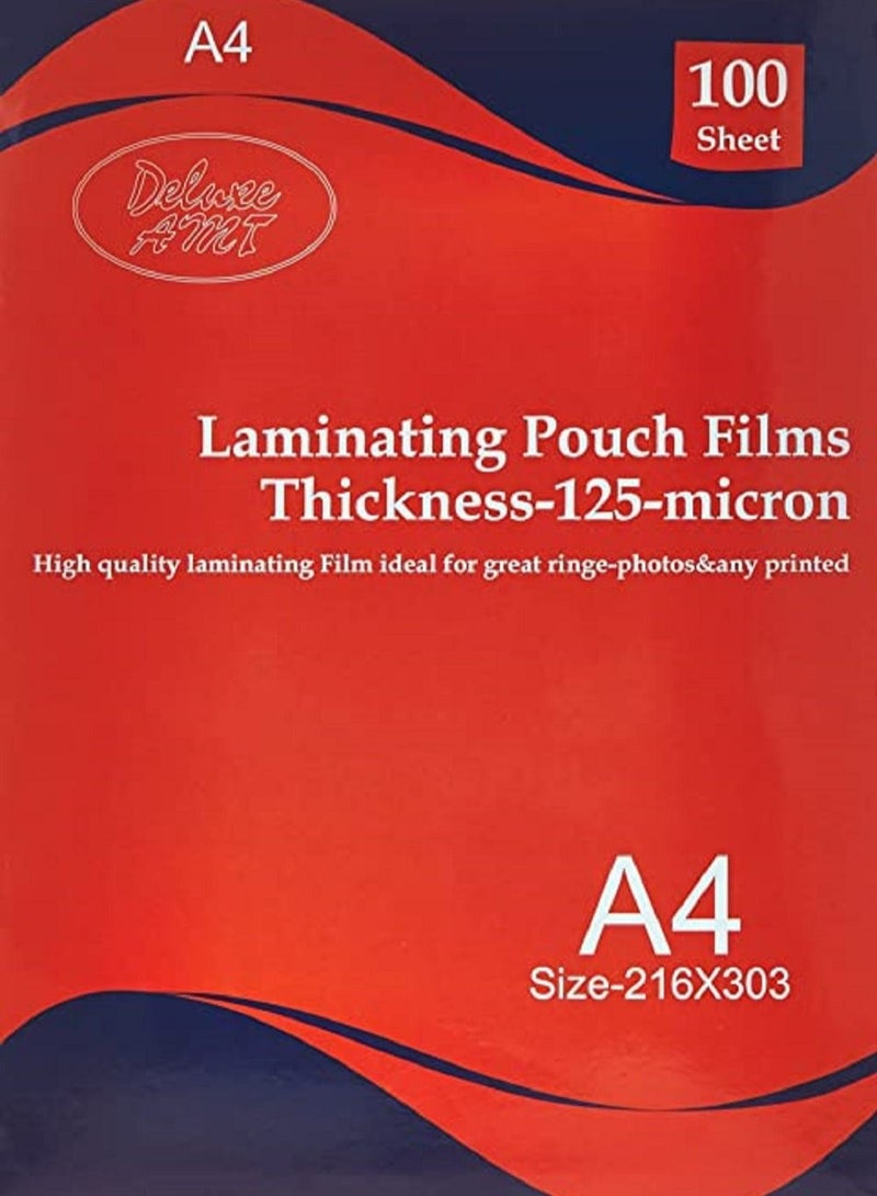 Deluxe Deluxe Amt A4 125 Mic Lamination Pouch Film 100 sheets - Image 1