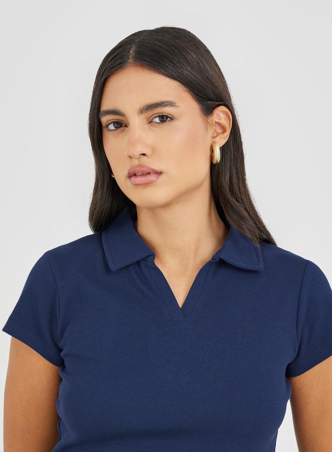 Styli Styli Plain Short Sleeve Regular Fit Polo T-Shirt - Image 3