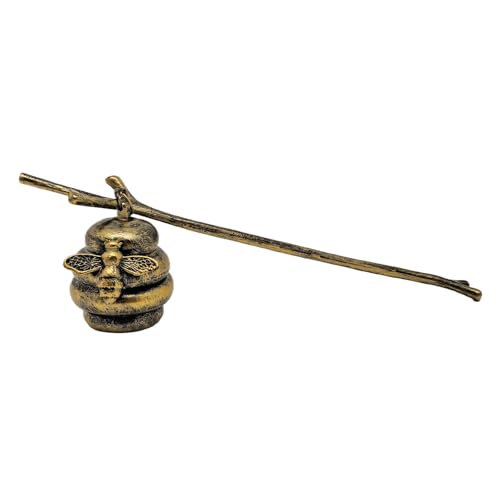 AIM & GGKK Vintage Bronze Beehive Candle Snuffer Extinguisher - Long Handle for Safe Flame Out, Decorative Candle Accessory with Bee Design - Image 3