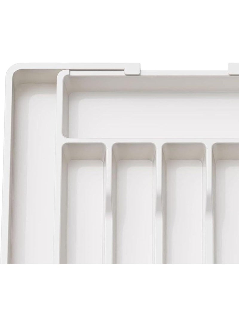بريق.هومز منظم أدوات مطبخ للأدراج قابل للتعديل 8 حجرات أبيض – منظم درج سكاكين وملاعق وشوك بولي بروبيلين خالي من BPA - Image 3