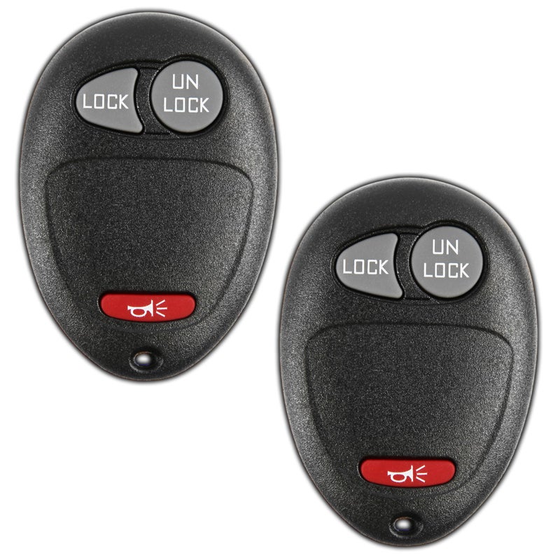 KeylessOption Key Fob Replacement for 2001 2002 2003 2004 2005 2006 2007 2008 2009 2010 2011 2012 Chevrolet Chevy Colorado Hummer GMC Canyon Pontiac Isuzu Remote, 3-Button L2C0007T (Pack of 2) - Image 1