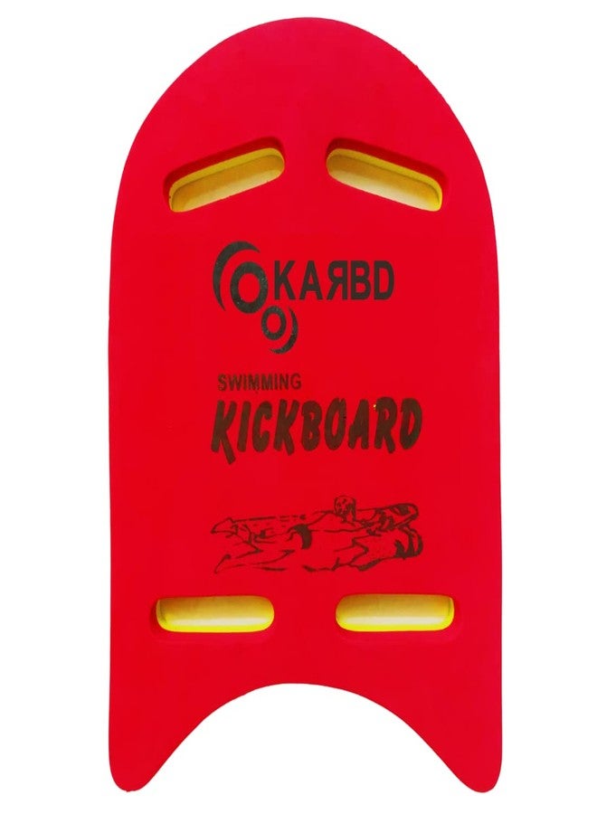 KARBD 4 Cut Swimming Kickboard Floating Board for Swimming Training Aid Exercise Equipment Pool Swim Safe Trainer Lessons Kickboards for Adults Children with 4 Holes Dual Color (Medium, Red Yellow) - Image 1
