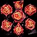 ARUOHHA DND Resin Dice Gazes Eye Dice Red Liquid Core Flaming RPG Sharp Edged Dice Set with Gift Box Polyhedral D and D Dice Set Compatible with Dungeons Dragons Role Playing Game D20 D6 - Image 4