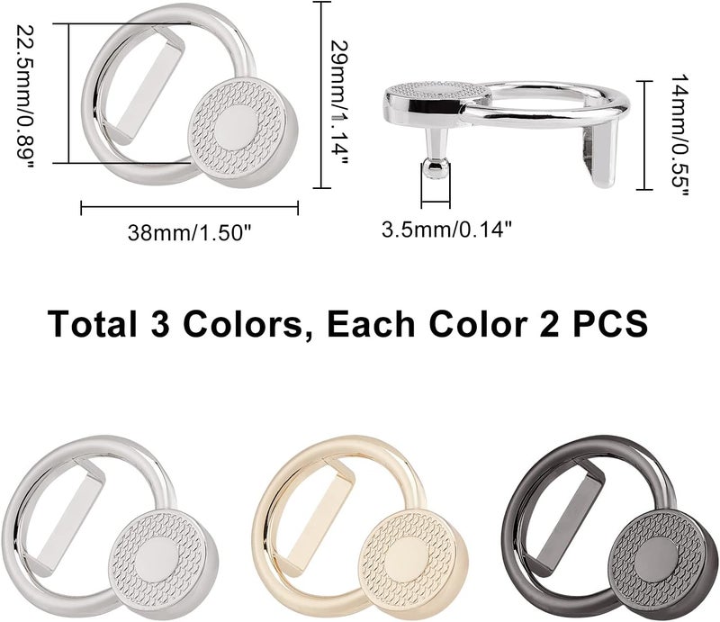 كلاراكو مجموعة من 6 مشابك معدنية منزلقة من كلاركو، مقاس 0.6 بوصة، أدوات ضبط أحزمة ثقيلة، حافظات أحزمة الحقائب، مشبك أدوات أحزمة جلدية لصناعة الحقائب المصنوعة من الجلد - Image 4
