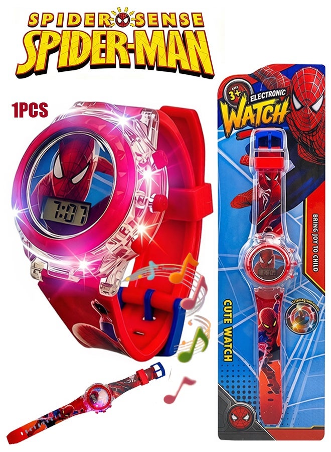 SPIDERMAN Bestselling children's watch, a gift watch suitable for children of all ages, lightweight watch with lights and music, suitable as a gift for boys - Image 1