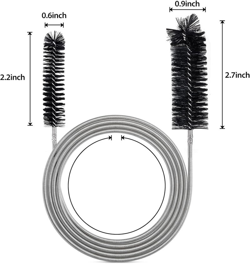 RayTour Drain Brush Pipe Cleaning Brush Slim Drain Hole Cleaning Tool Hose Flexible Feeding Tube Cleaning Brush Black Color - Image 4