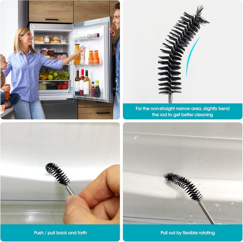 RayTour Drain Brush Pipe Cleaning Brush Slim Drain Hole Cleaning Tool Hose Flexible Feeding Tube Cleaning Brush Black Color - Image 3