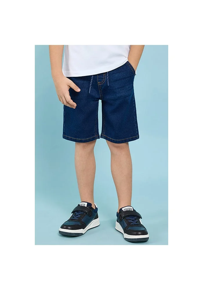 أر أند بي Washed Denim Shorts With Drawstring Waist